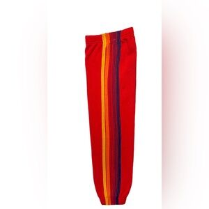 Aviator Nation Kids Matching Set - Red with Rainbow Stripes